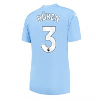 Dres Manchester City Ruben Dias #3 Domáci pre Ženy 2023-24 Krátky Rukáv